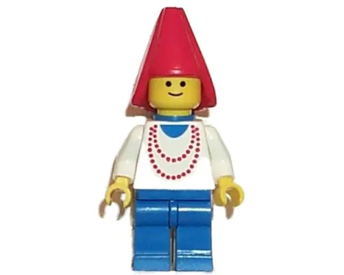 Maiden with Necklace - Blue Legs, Cape, Red Cone Hat, Blue Plastic Cape Image