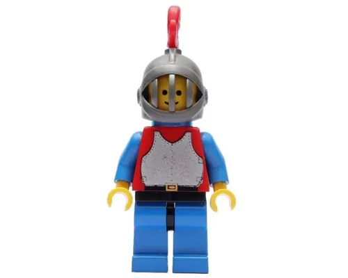 Breastplate - Red with Blue Arms, Blue Legs with Black Hips, Dark Gray Grille Helmet, Red Plume, Blue Plastic Cape Image