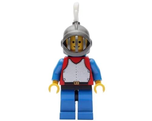 Breastplate - Red with Blue Arms, Blue Legs with Black Hips, Dark Gray Grille Helmet, White Plume, Blue Plastic Cape Image