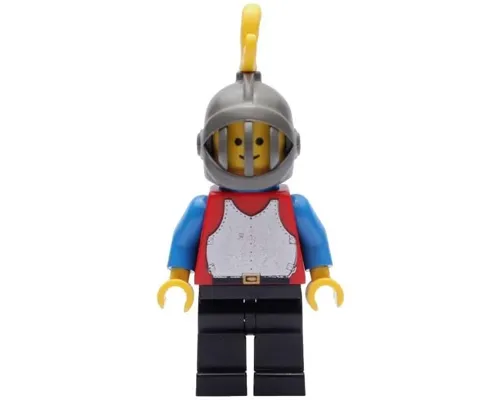 Breastplate - Red with Blue Arms, Black Legs, Dark Gray Grille Helmet, Yellow Plume, Blue Plastic Cape Image