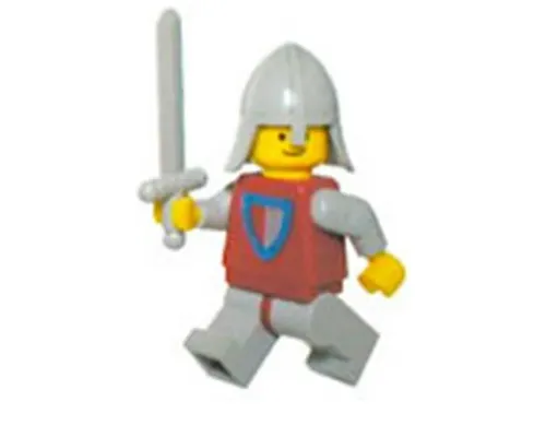 Classic - Knight, Shield Red/Gray, Light Gray Legs with Red Hips, Light Gray Neck-Protector Image