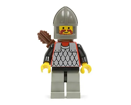 Scale Mail - Red with Black Arms, Light Gray Legs with Black Hips, Dark Gray Chin-Guard, Quiver Image