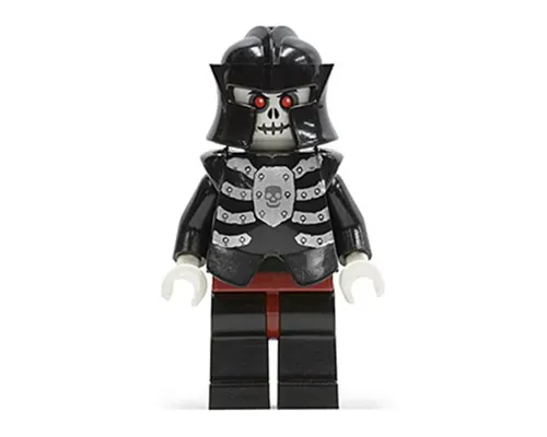 Fantasy Era - Skeleton Warrior 4, White, Black Breastplate and Helmet, Dark Red Hips and Black Legs Image