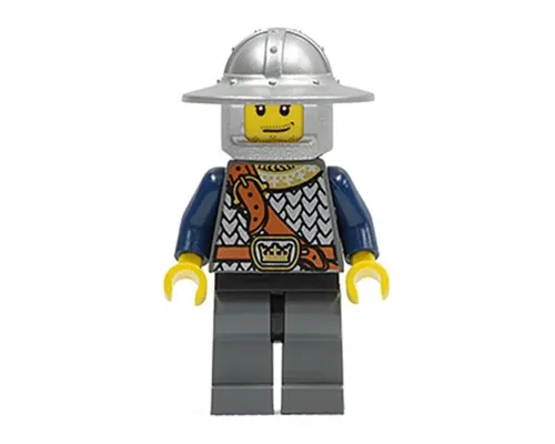 Fantasy Era - Crown Knight Scale Mail with Chest Strap, Helmet with Broad Brim, Smirk and Stubble Beard Image