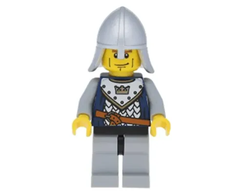 Fantasy Era - Crown Knight Scale Mail with Crown, Helmet with Neck Protector, Vertical Cheek Lines Image