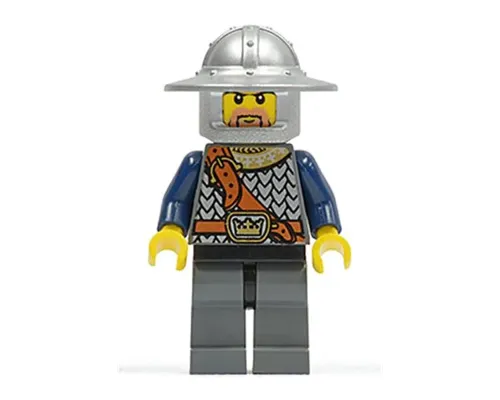 Fantasy Era - Crown Knight Scale Mail with Chest Strap, Helmet with Broad Brim, Brown Beard and Sideburns Image