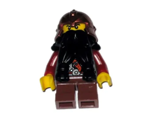 Fantasy Era - Dwarf, Black Beard, Copper Helmet with Studded Bands, Dark Red Arms Image