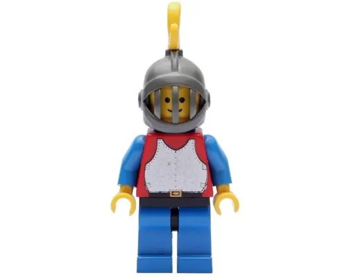 Breastplate - Red with Blue Arms, Blue Legs with Black Hips, Dark Gray Grille Helmet, Yellow Plume, Blue Plastic Cape Image