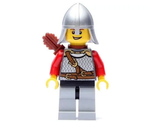 Kingdoms - Lion Knight Scale Mail with Chest Strap and Belt, Helmet with Neck Protector, Quiver, Open Grin Image