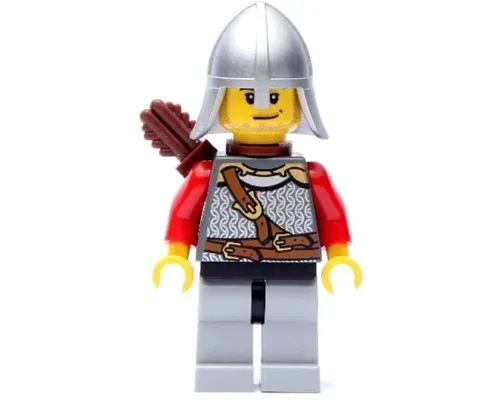 Kingdoms - Lion Knight Scale Mail with Chest Strap and Belt, Helmet with Neck Protector, Quiver, Smirk and Stubble Beard Image