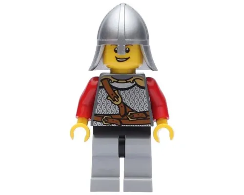 Kingdoms - Lion Knight Scale Mail with Chest Strap and Belt, Helmet with Neck Protector, Open Grin Image