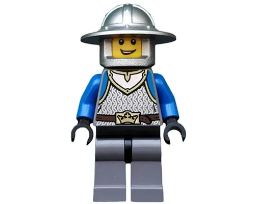 Castle - King's Knight Scale Mail, Crown Belt, Helmet with Broad Brim, Open Grin Image