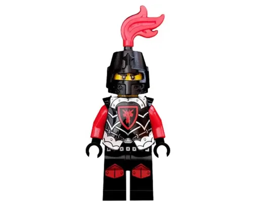 Castle - Dragon Knight Armor with Dragon Head, Helmet Closed, Red Plume, Black Bushy Eyebrows Image