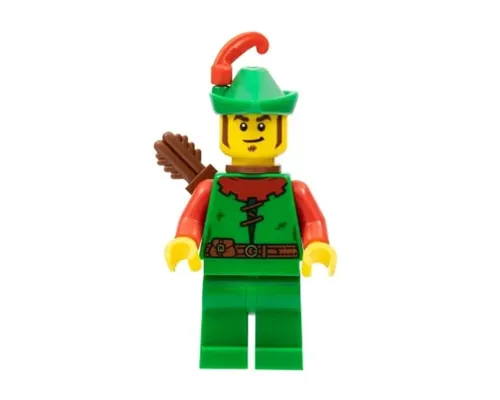 Forestman - Red, Green Hat, Red Feather, Quiver, Sideburns Image