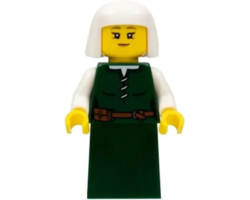 Peasant - Female, Dark Green Skirt, White Headdress Image