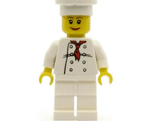 Chef - White Torso with 8 Buttons, White Legs, Female Image