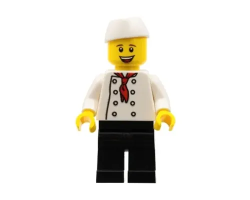 Chef - Black Legs, Open Mouth Smile, 'LEGO HOUSE Home of the Brick' on Back Image