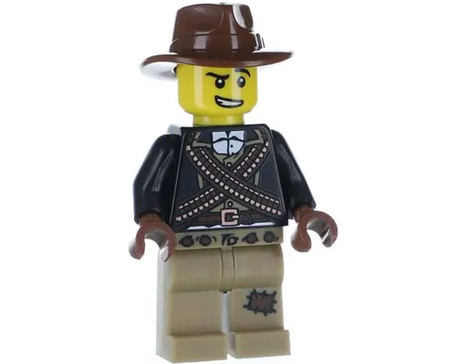 Warrior - Male with Bandoliers, Dark Tan Legs with Patch, Fedora Hat Image