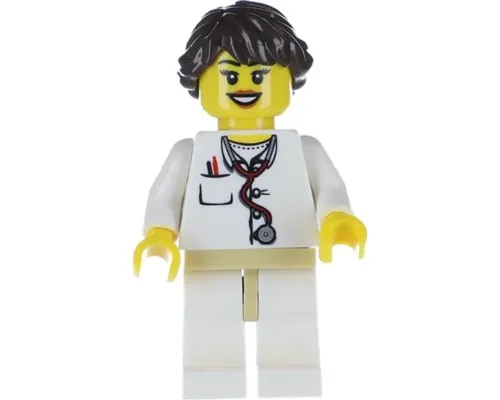 Doctor - Lab Coat Stethoscope and Thermometer, White Legs with Tan Hips, Long French Braided Female Hair (5002146) Image