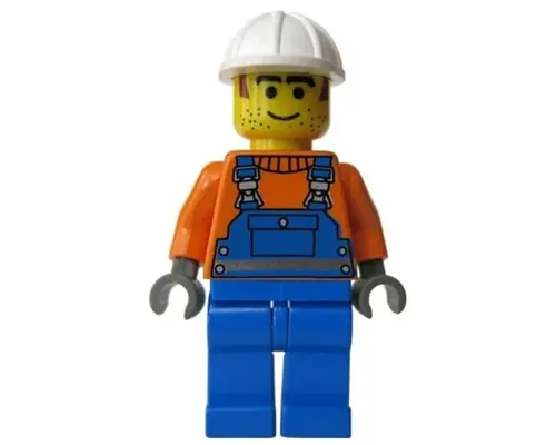 Overalls with Safety Stripe Blue, White Construction Helmet Image