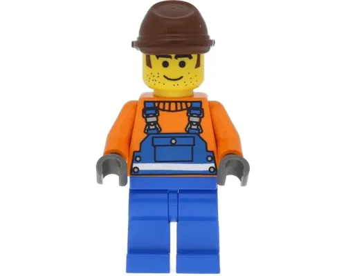 Overalls with Safety Stripe Blue, Brown Cavalry Cap Image