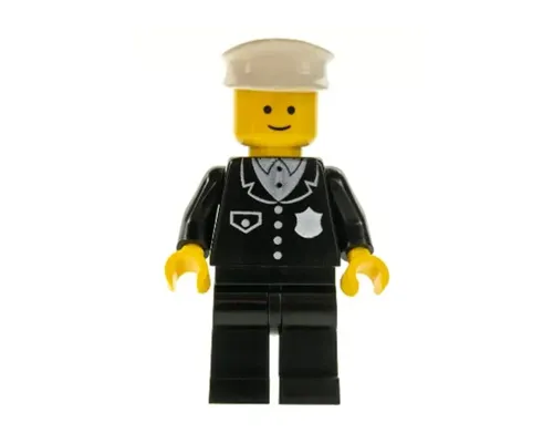 Police - Suit with 4 Buttons, Black Legs, White Hat Image