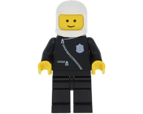 Police - Zipper with Badge, Black Legs, White Classic Helmet Image