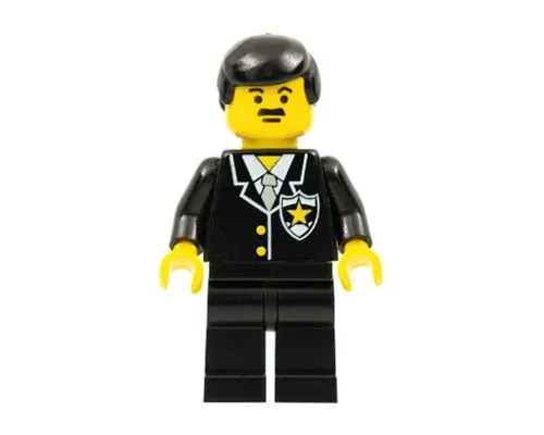 Police - Suit with Sheriff Star, Black Legs, Black Male Hair Image