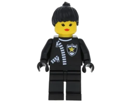 Police - Zipper with Sheriff Star, Black Ponytail Hair Image