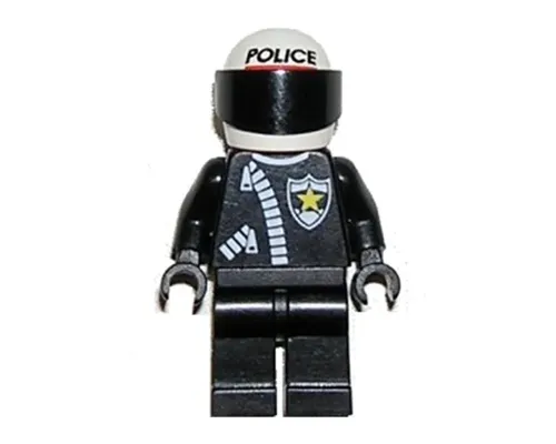 Police - Zipper with Sheriff Star, White Helmet with Police Pattern, Black Visor, Female Image