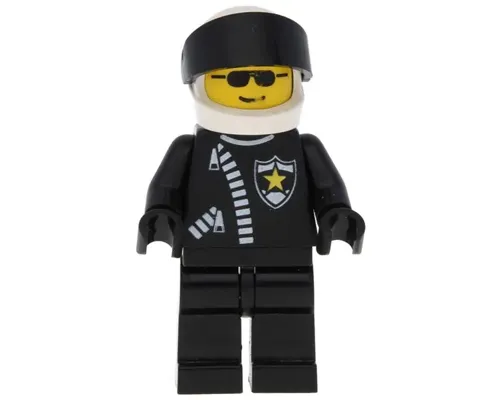 Police - Zipper with Sheriff Star, White Helmet with Police Pattern, Black Visor, Sunglasses Image