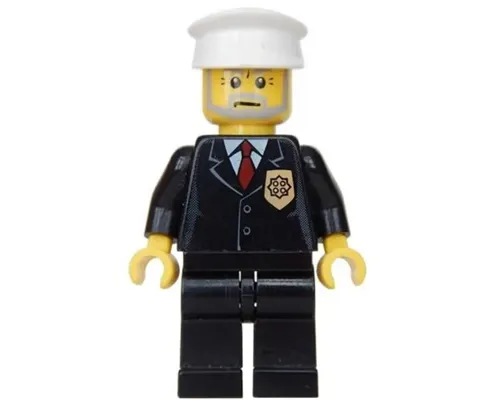 Police - City Suit with Red Tie and Badge, Black Legs, White Hat Image