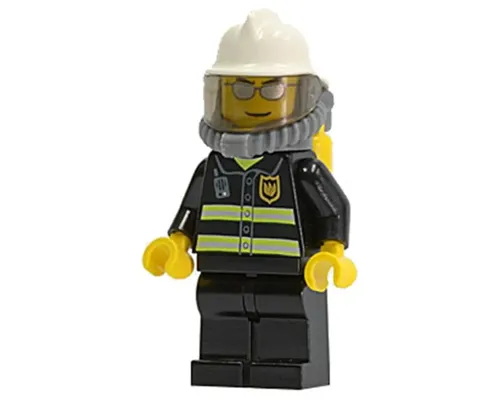 Fire - Reflective Stripes, Black Legs, White Fire Helmet, Silver Sunglasses, Breathing Neck Gear with Air Tanks Image