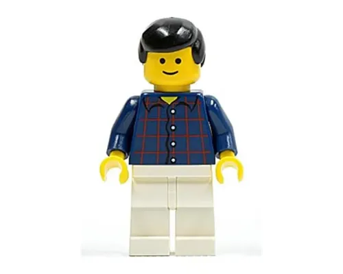 Plaid Button Shirt, White Legs, Black Male Hair, Standard Grin Image