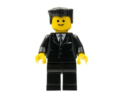 Suit Black, Black Flat Top Hair, Standard Grin Image