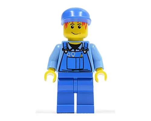 Overalls with Tools in Pocket Blue, Blue Cap, Messy Red Hair Image