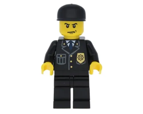 Police - City Suit with Blue Tie and Badge, Black Legs, Black Cap Image