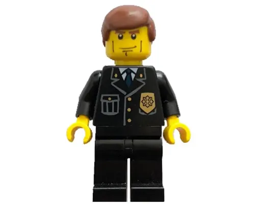 Police - City Suit with Blue Tie and Badge, Black Legs, Vertical Cheek Lines, Reddish Brown Hair Image