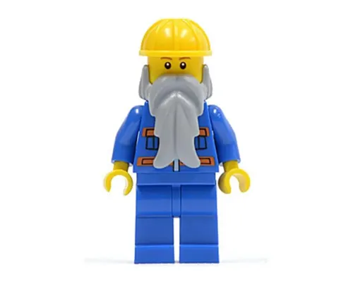 Blue Jacket with Pockets and Orange Stripes, Blue Legs, Beard, Yellow Construction Helmet (Undetermined Eyebrows) Image