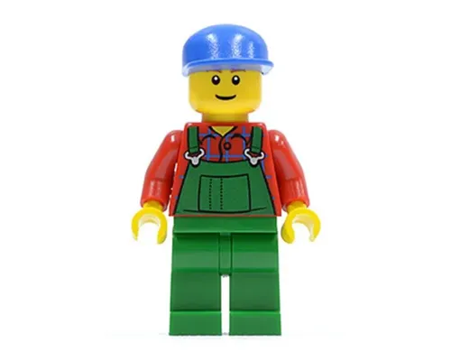 Overalls Farmer Green, Blue Cap Image