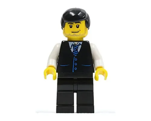 Black Vest with Blue Striped Tie, Black Legs, White Arms, Black Male Hair (Bus Driver) Image