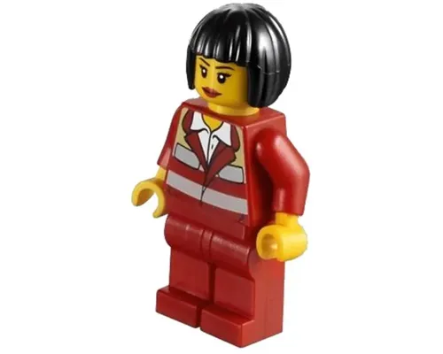 Paramedic - Red Uniform, Female, Black Bob Cut Hair Image