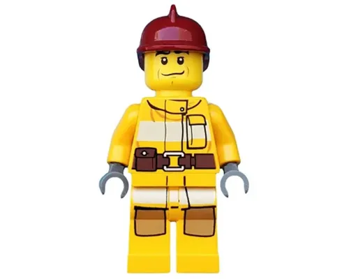 Fire - Bright Light Orange Fire Suit with Utility Belt, Dark Red Fire Helmet Image