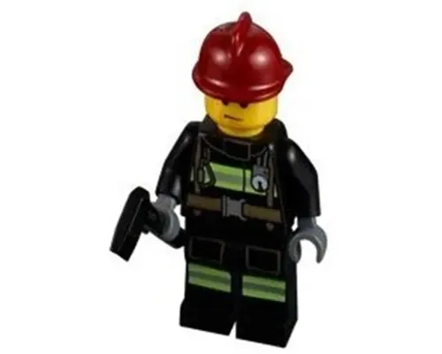 Fire - Reflective Stripes with Utility Belt, Dark Red Fire Helmet, Sweat Drops Image