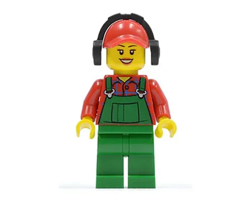 Overalls Farmer Green, Red Cap with Hole, Headphones Image