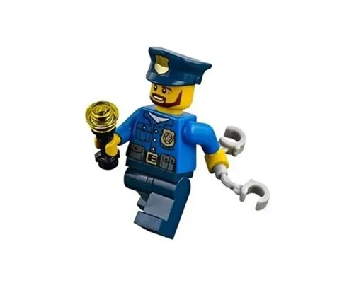 Police - City Officer, Gold Badge, Police Hat, Beard Image