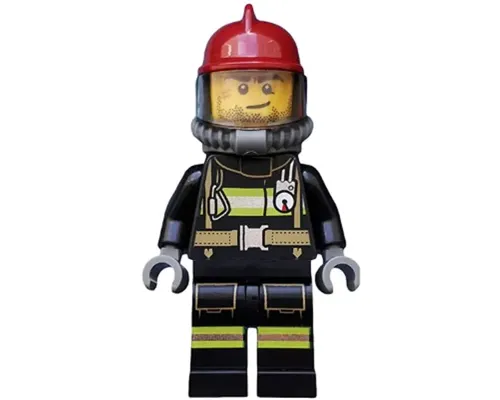 Fire - Reflective Stripes with Utility Belt, Dark Red Fire Helmet, Breathing Neck Gear with Air Tanks, Crooked Smile and Scar Image