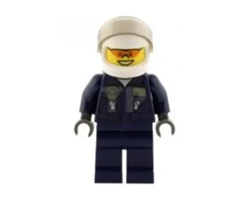 Swamp Police - Helicopter Pilot, Dark Blue Flight Suit with Badge, Helmet, Plain Hips and Legs Image