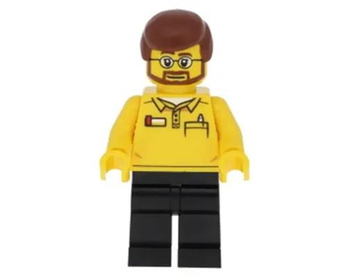 LEGO Store Employee, Black Legs, Beard and Glasses Image