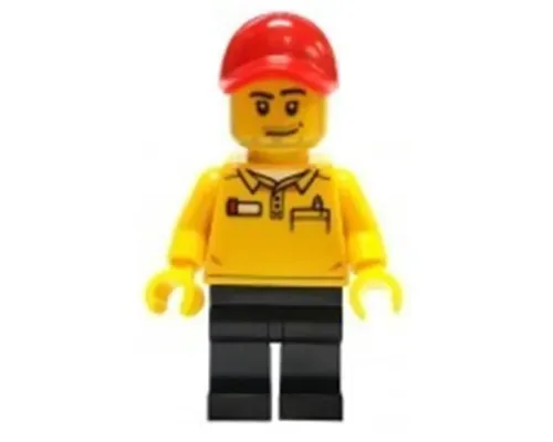 LEGO Store Driver, Black Legs, Red Cap with Hole Image